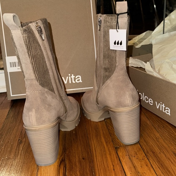 NEW LIMITED EDITION Dolce Vita Marni Truffle Tan Suede 100% Waterproof size 9 - Picture 3 of 5